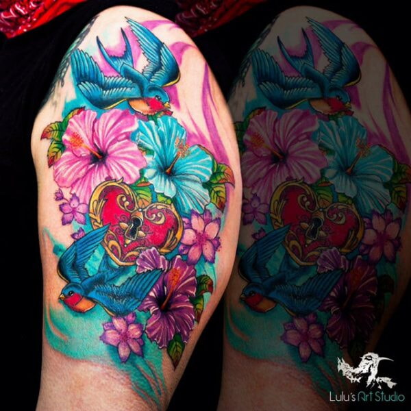 Flowers-and-Blue-Birds-Tattoo-square