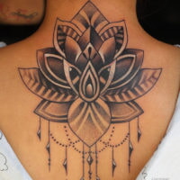 best mandala lotus tattoo for women on back 