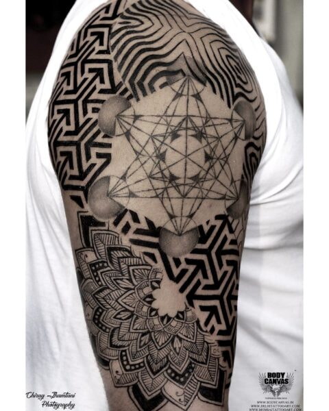 sleeve lotus mandala tattoo